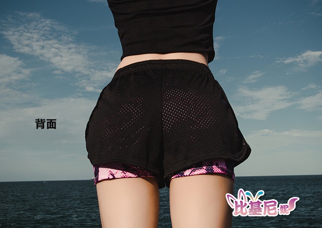 Biki比基尼妮泳衣 花非假二件式游泳褲速乾泳褲(單泳褲)