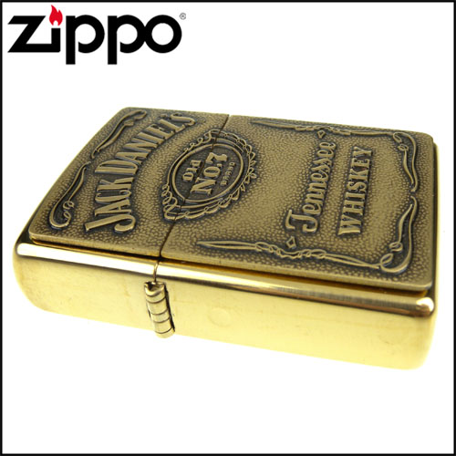 【ZIPPO】美系~Jack Daniels威士忌~浮雕標誌打火機-黃銅款