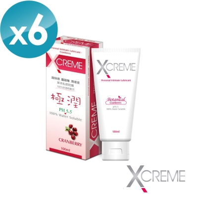 X-CREME超快感 蔓越莓潤滑液 100ml(6入組)