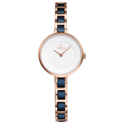 OBAKU 氣質雅致雙色時尚腕錶-V183LXVISL/28mm