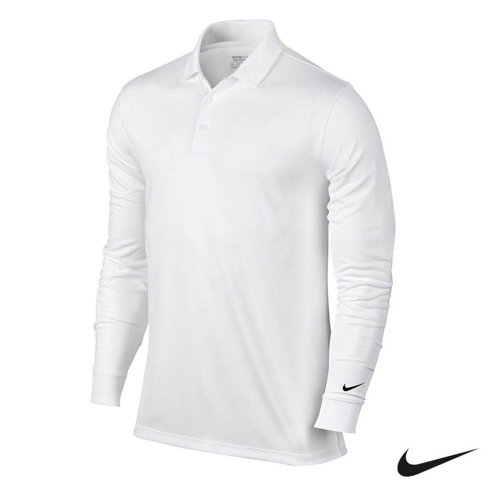 NIKE GOLF VICTORY 素面 長袖 POLO衫-白725515-100