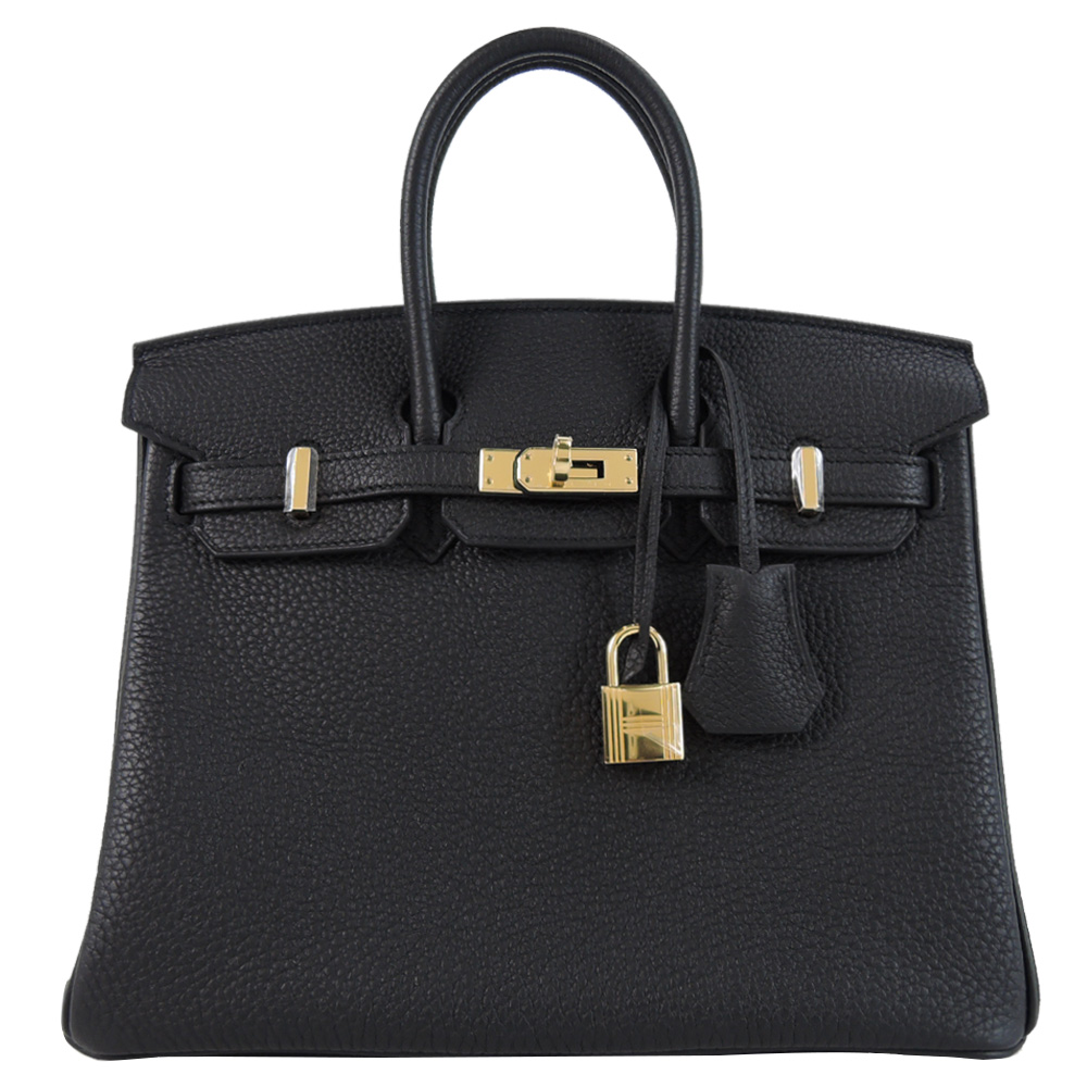 HERMES BIRKIN Togo牛皮柏金包( 25CM/經典黑89/金釦)