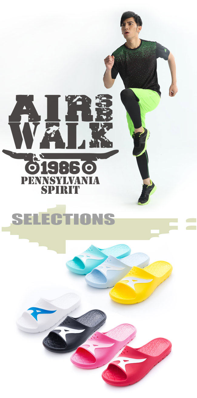 美國AIRWALK - 舒適柔軟輕盈AirJump拖鞋-深藍