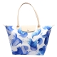 LONGCHAMP SPLASH系列水花圖紋長把棉質帆布水餃包(大-藍莓色) product thumbnail 1