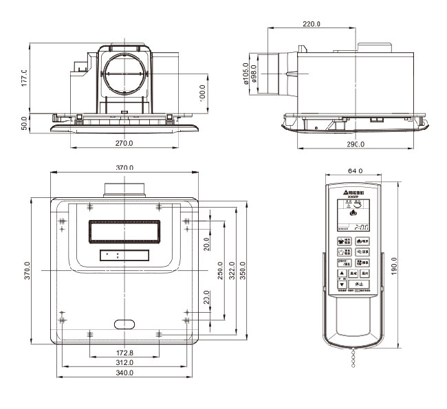 阿拉斯加 浴室暖風乾燥機300SRP 遙控款220V