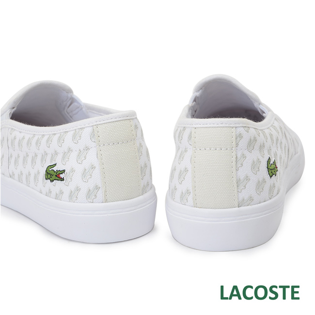 LACOSTE 女用休閒/懶人鞋-白