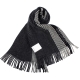 Calvin Klein CK 直條紋刺繡LOGO雙色針織圍巾-黑/白 product thumbnail 1