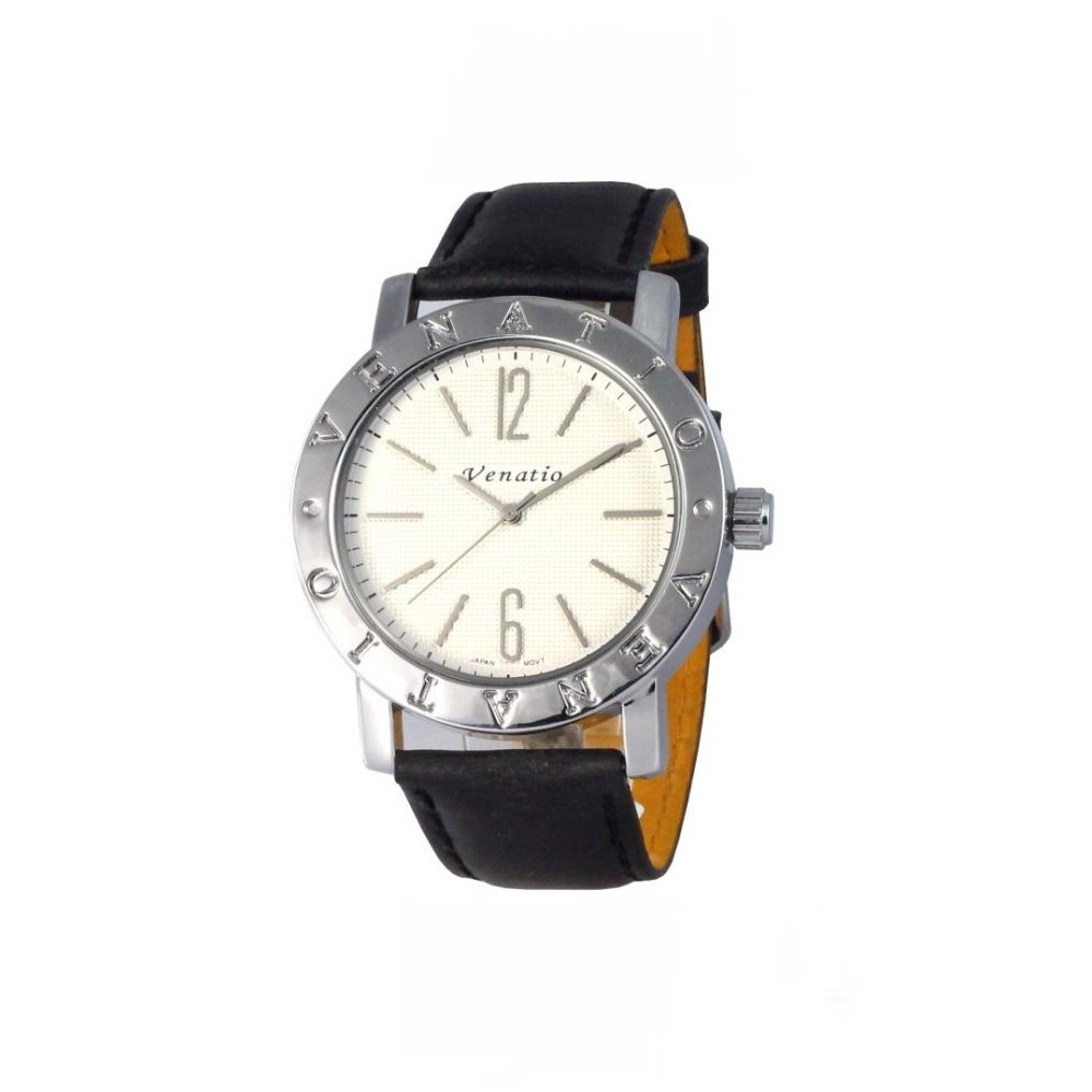 Venatio 雅痞風尚簡約中性腕錶-白面x/咖啡錶帶/42mm