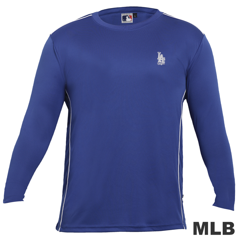MLB-洛杉磯道奇隊LOGO排汗T恤-藍(男)