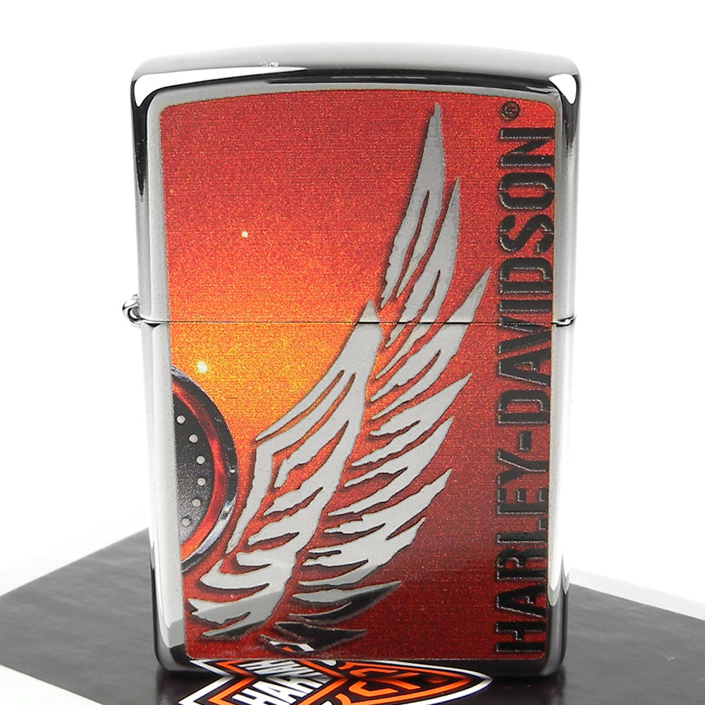 【ZIPPO】美系~哈雷~Harley-Davidson-翅膀圖案設計打火機