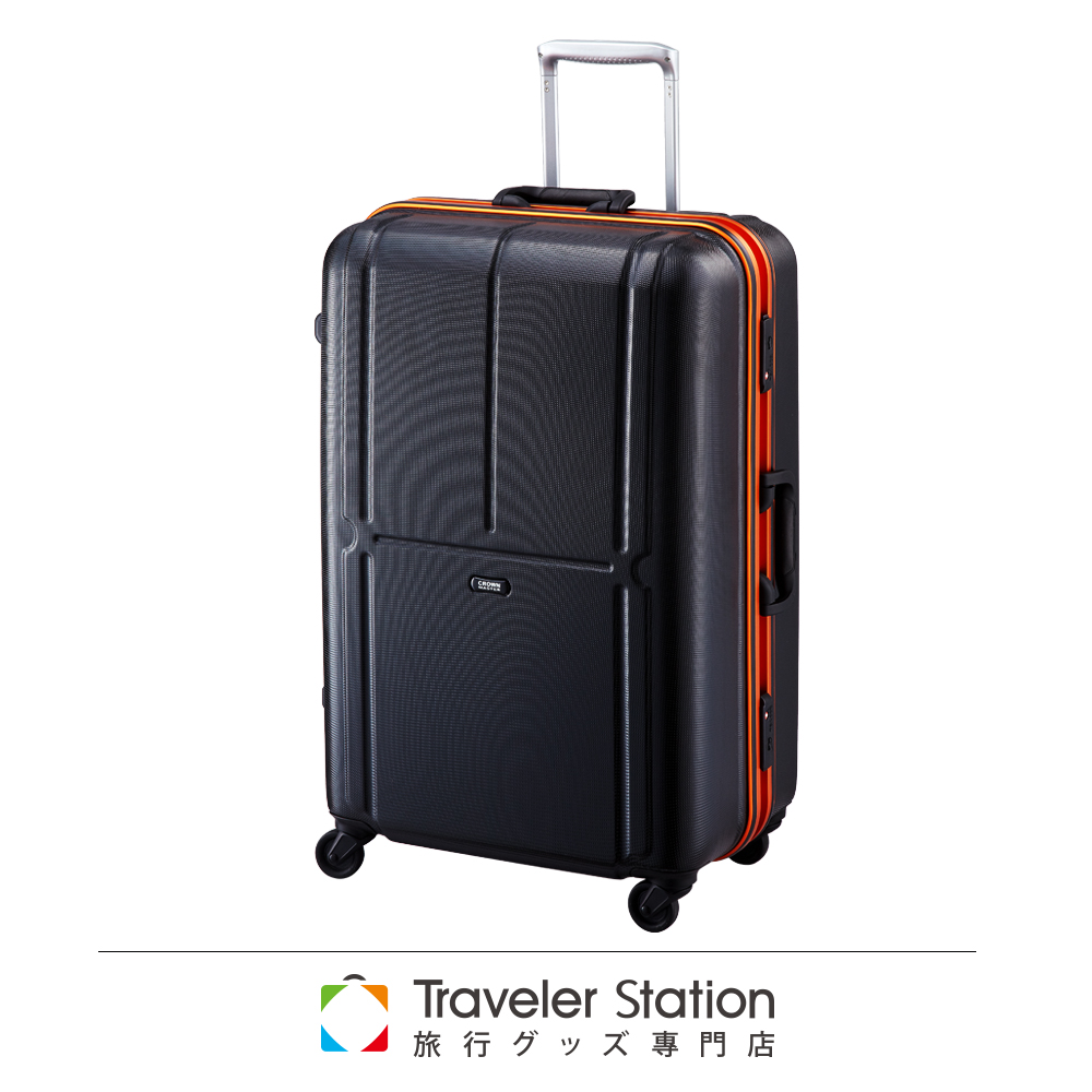 【日本Traveler Station】 23吋 PC 鋁框拉桿 超靜音輪 行李箱 -橘框