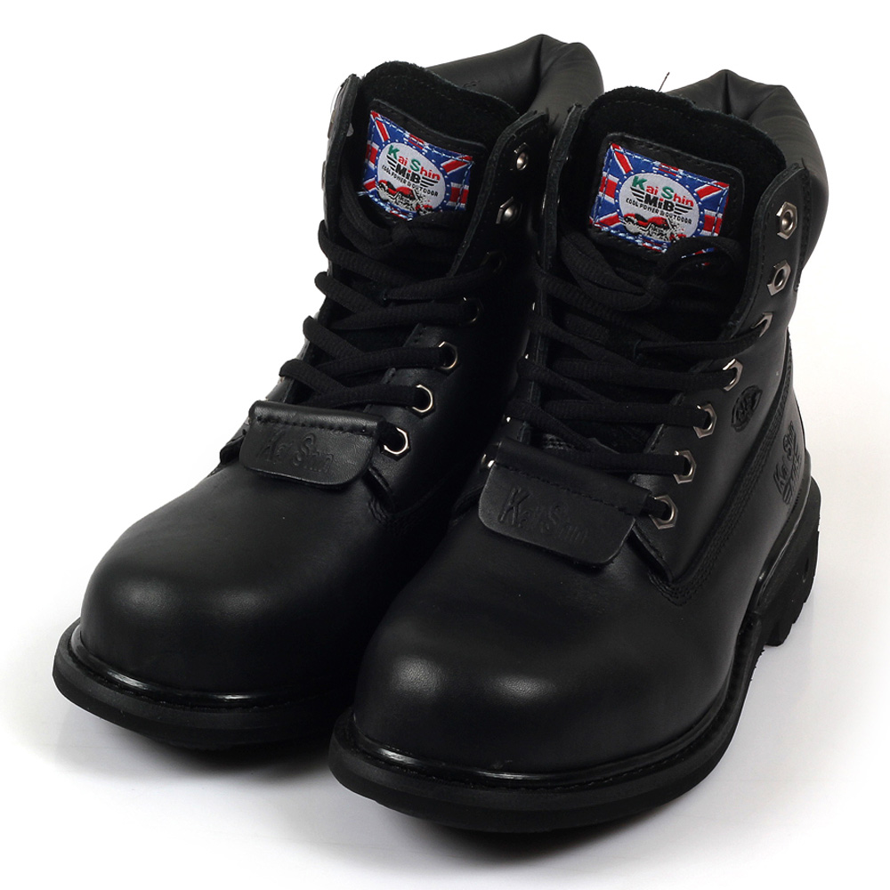 Kai Shin 皮革安全鞋 黑色 MGU020N01-KP