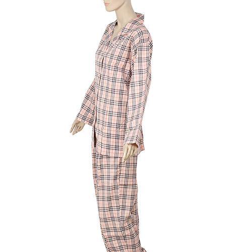 BURBERRY經典格紋純棉休閒家居服-淺粉色
