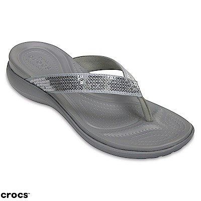 Crocs 卡駱馳 (女鞋) 卡沛兒V形亮閃人字拖 204311-040