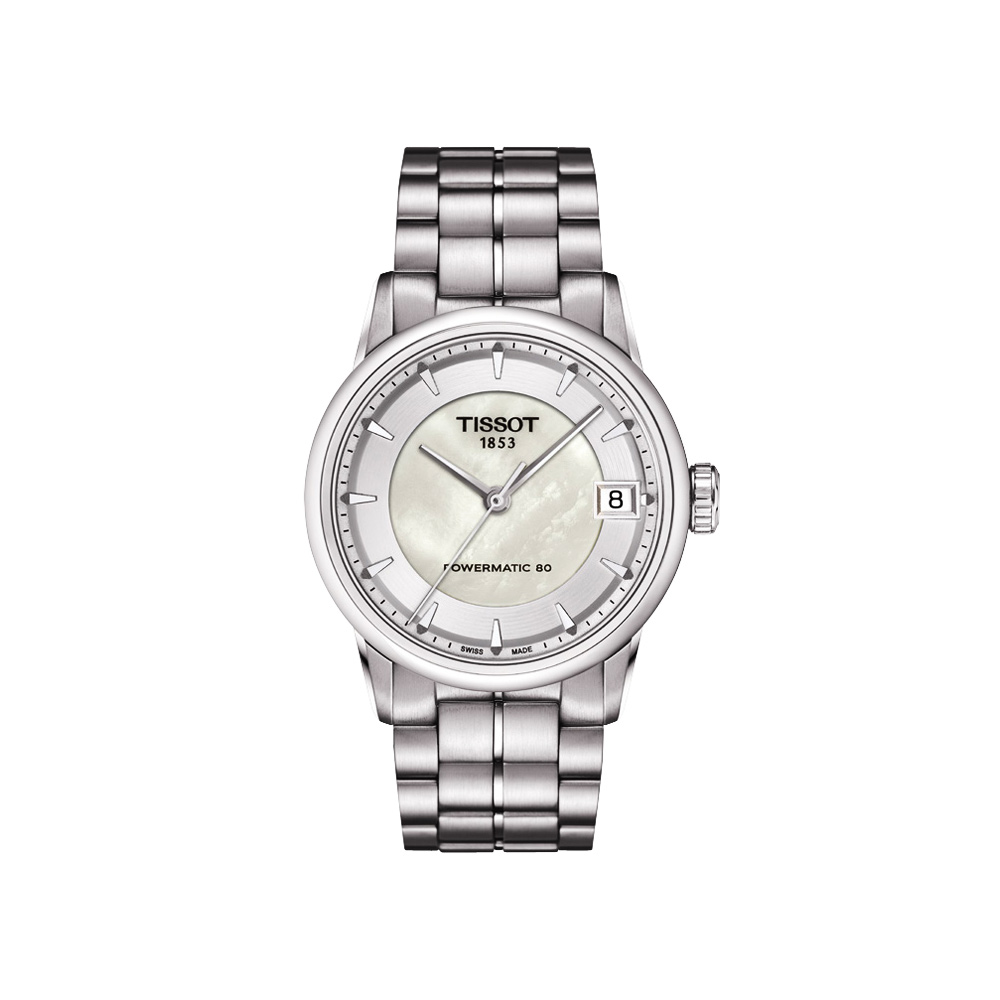 TISSOT 天梭 官方授權 T-Classic Luxury 珍珠貝機械腕錶 母親節禮物-33mm T0862071111100