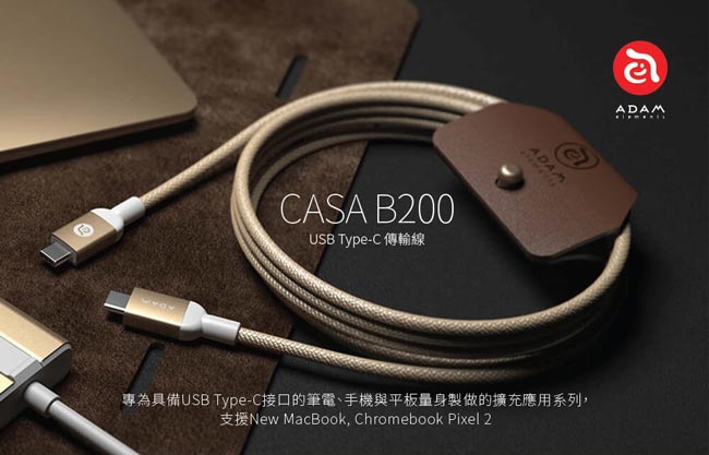 亞果元素 CASA B200 USB Type-C 公對公充電傳輸線