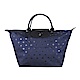 LONGCHAMP Le Pliage Etoiles 星芒漆皮短把摺疊水餃包(中/深藍) product thumbnail 1