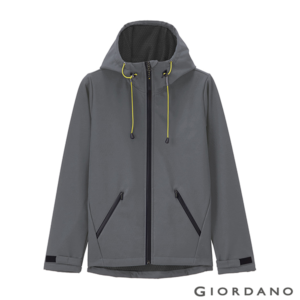 GIORDANO 女裝防風保暖搖絨連帽修身夾克外套 - 08時尚灰