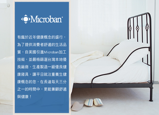 Microban-純淨呵護 台灣製新一代雙人平單式竹炭防污抗菌保潔墊