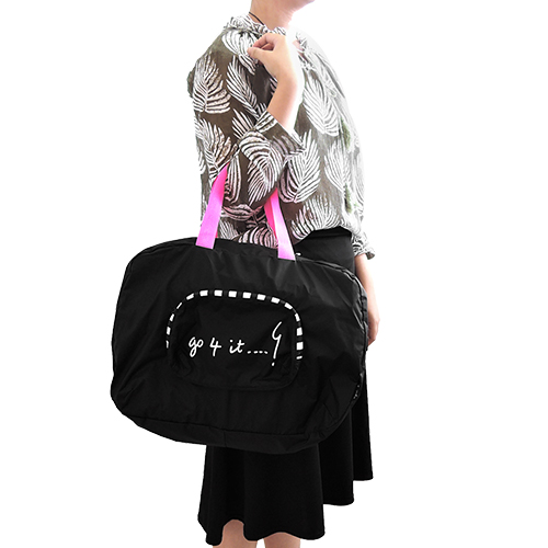 agnes b. 摺疊輕便旅行袋(小/黑)