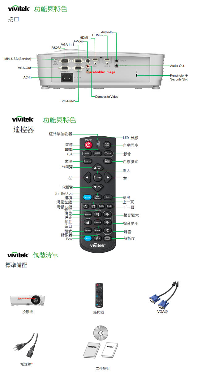 vivitek DS262 SVGA 投影機(3500流明)