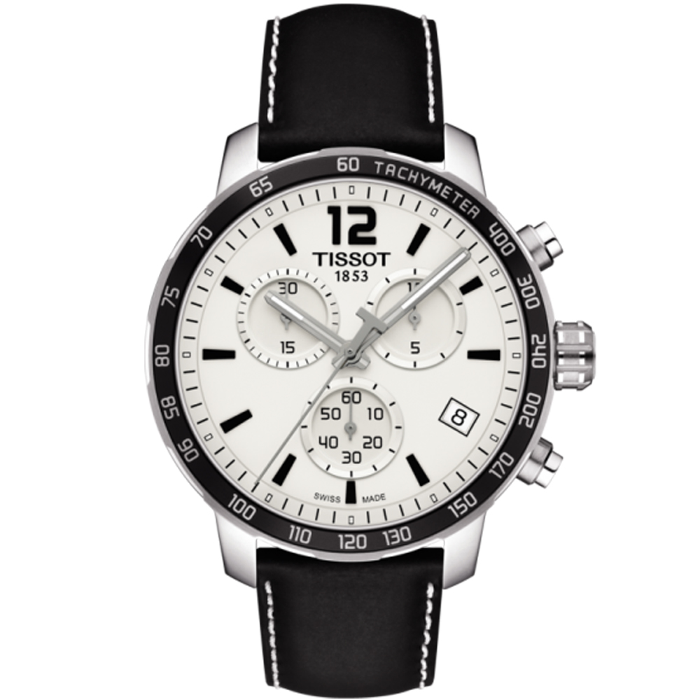 TISSOT T-Sport QUICKSTER 計時錶-白/42mm