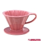 Tiamo V01花瓣形陶瓷咖啡濾杯組-粉紅色(HG5535PK) product thumbnail 1