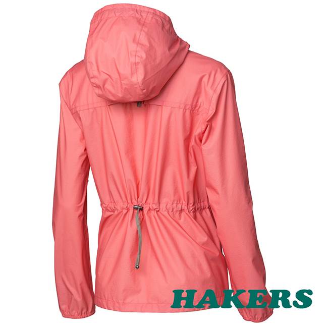 【HAKERS 哈克士】女-超輕量2.5L防水外套-珊瑚紅