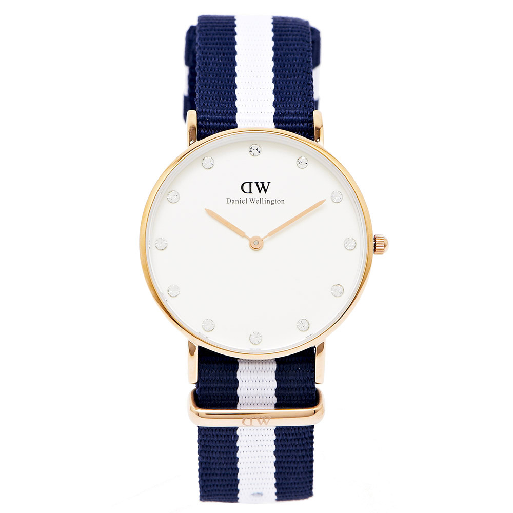 DW Daniel Wellington 海洋風Glasgow手錶 -白面/34mm