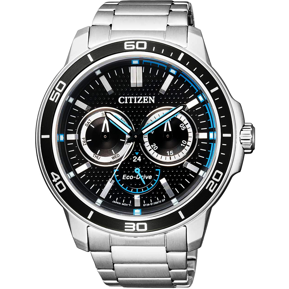 CITIZEN Eco-Drive 光動能飆速時尚腕錶(BU2040-56E)-黑/45mm