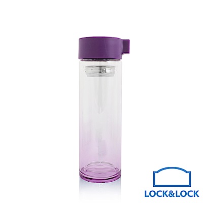 樂扣樂扣 繽紛漸層耐熱雙層玻璃水壺350ML/紫