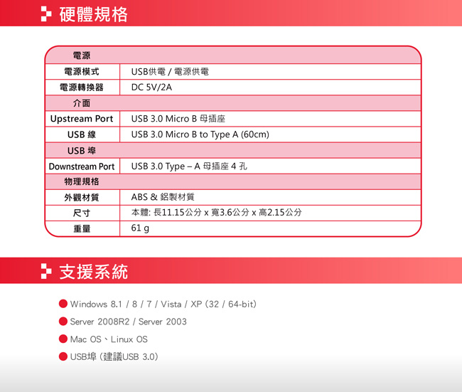 j5create USB3.0 4Port 口琴造型集線器-JUH345RE