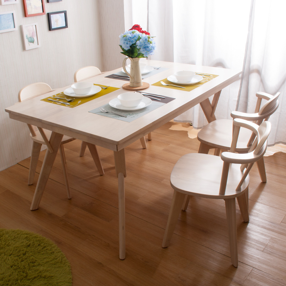 簡約風 珀西餐桌+諾爾曼餐椅-150x91x76cm