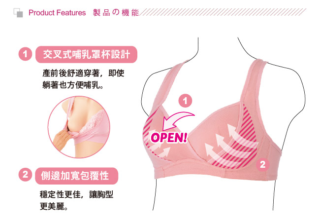 日本犬印 寬肩帶機能型哺乳內衣 M/L/LL 共2色