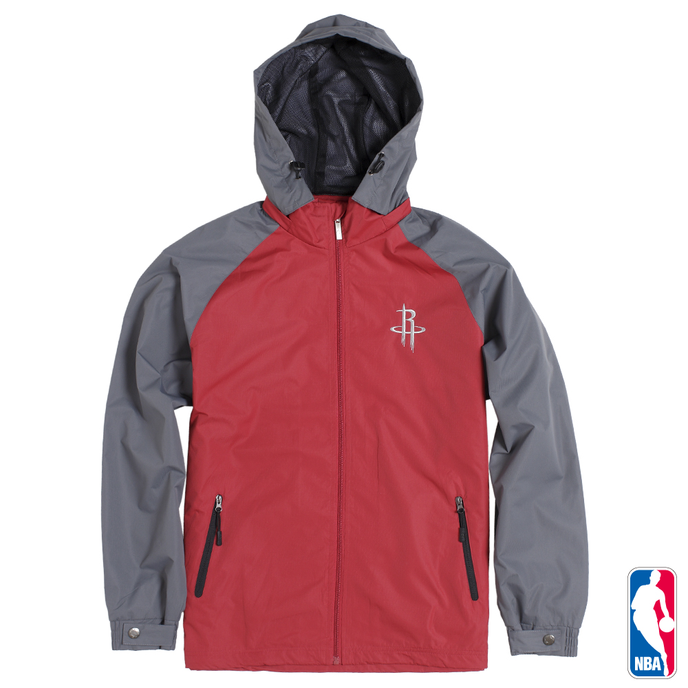 NBA-休士頓火箭隊連帽運動風衣外套-紅(男)