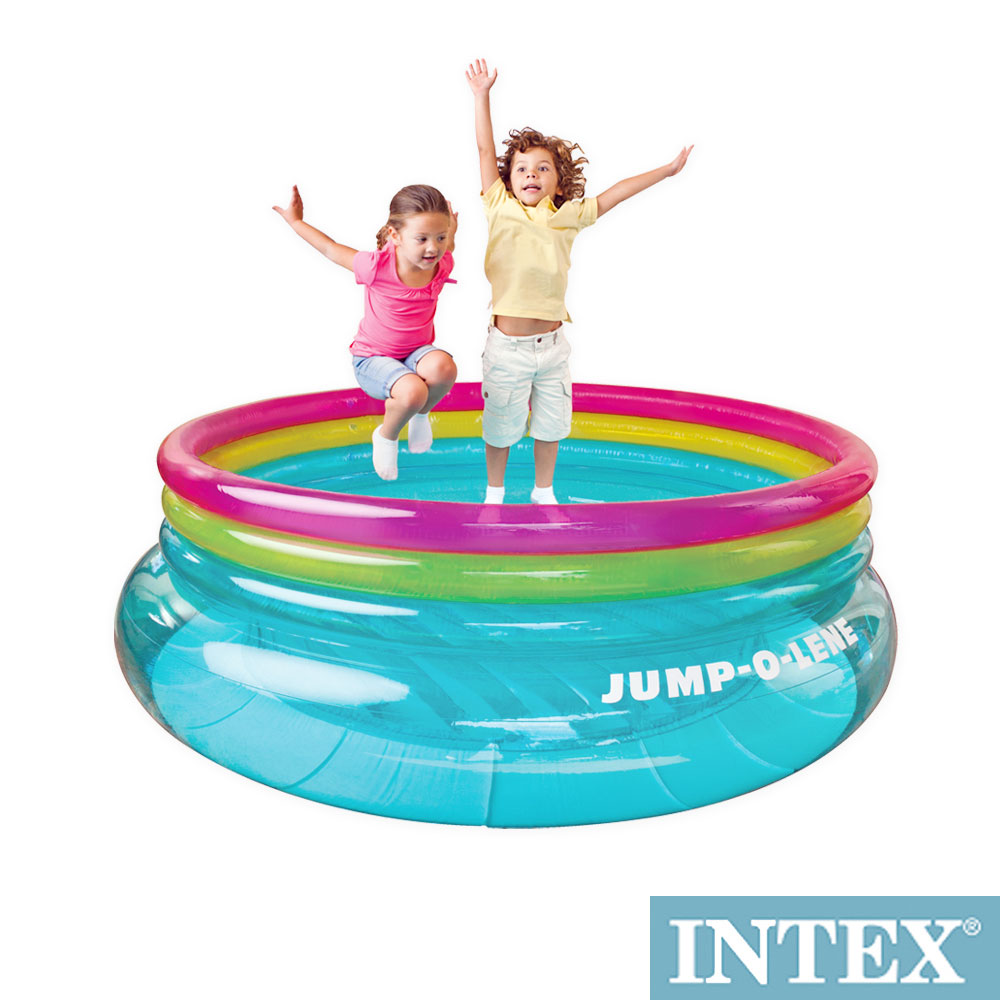 INTEX 兒童圓形三色透明跳跳床/球池-寬203cm (48267NP)