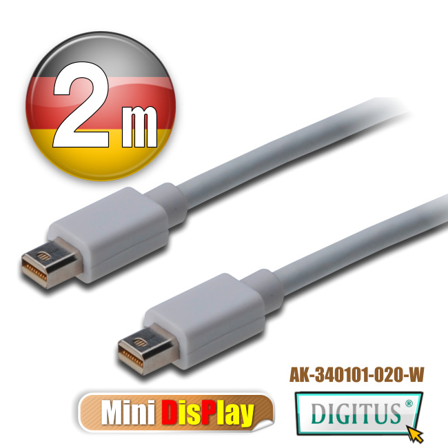 曜兆DIGITUS Mini DisplayPort-2公尺圓線(公-公)