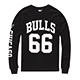 NBA-芝加哥公牛隊BULLS印花長袖T恤-黑 (男) product thumbnail 1