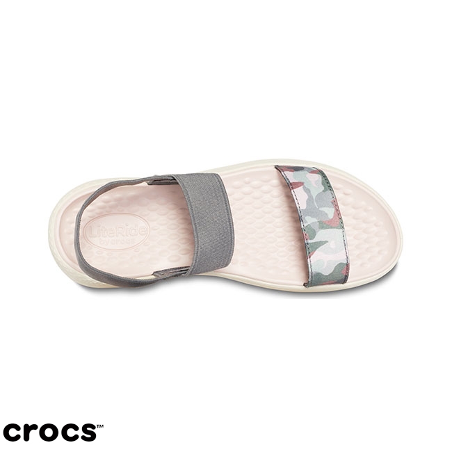 Crocs 卡駱馳 (女鞋) 女士LiteRide圖案涼鞋 205375-0E9