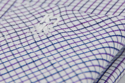 金‧安德森 紫藍格紋釘釦窄版長袖襯衫
