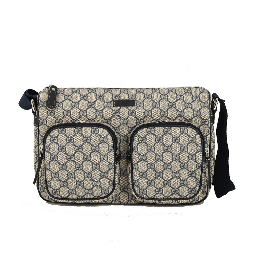 GUCCI MESSENGER 雙口袋信差包(深藍色)