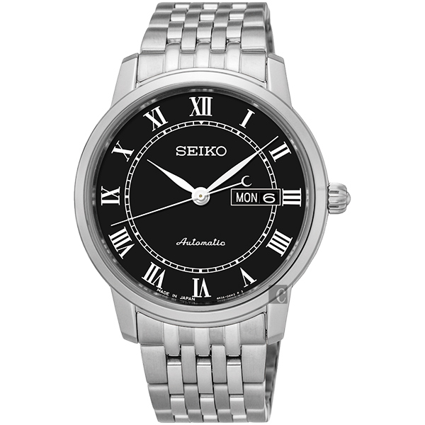 SEIKO精工 Presage 羅馬經典機械腕錶(SRP765J1)-黑/40mm