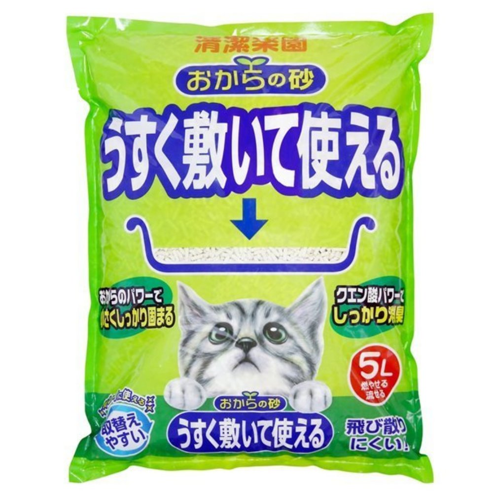 日本 貓砂樂園 環保無塵豆腐貓砂 5L