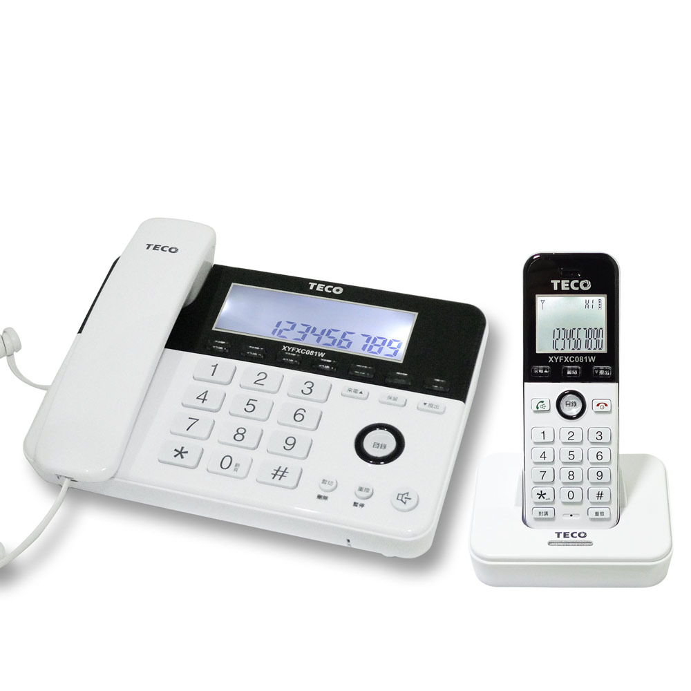 TECO 東元2.4GHz數位無線子母電話XYFXC081W | 數位無線電話| Yahoo奇摩 