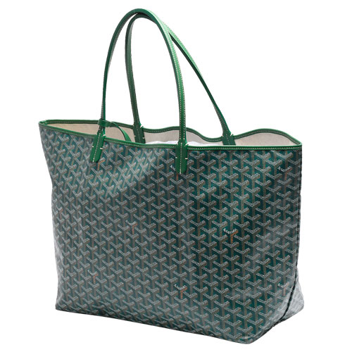 GOYARD St. Louis GM 防水帆布LOGO購物包(大-綠色)