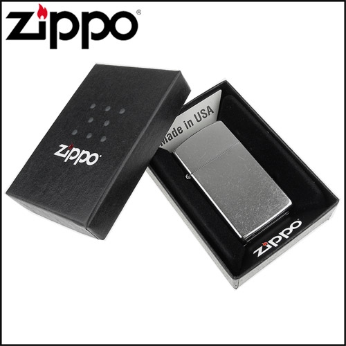 【ZIPPO】美系~街頭風鍍鉻~銀色霧面打火機(窄版)