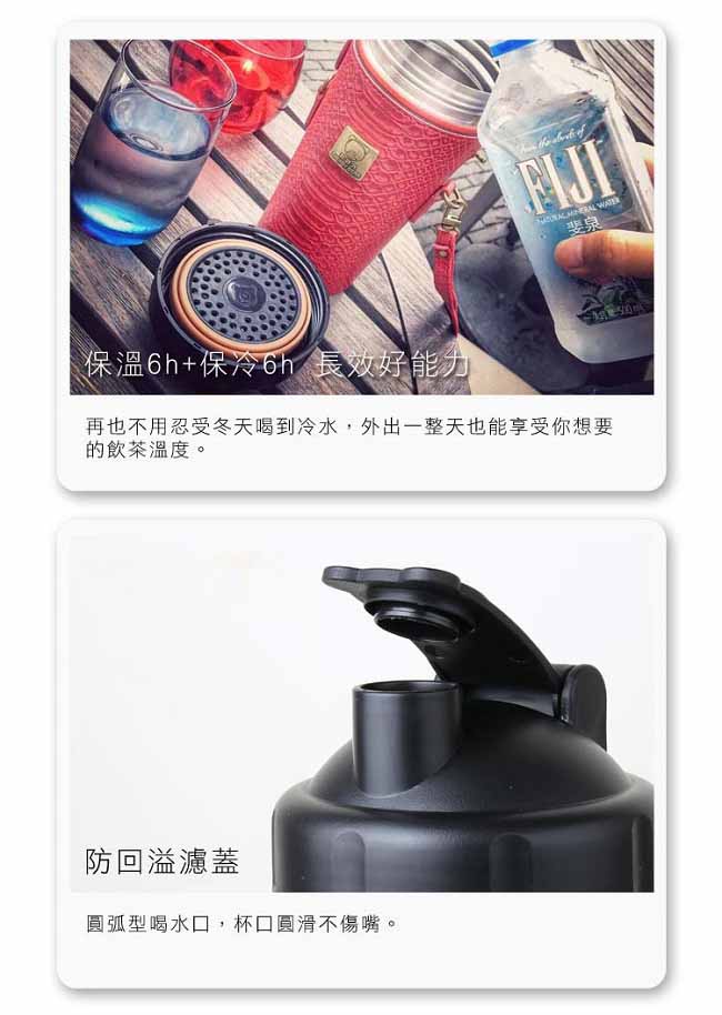 韓國BEDDY BEAR 開芯能量可背式手提保溫保冷水壺600ML(白色)
