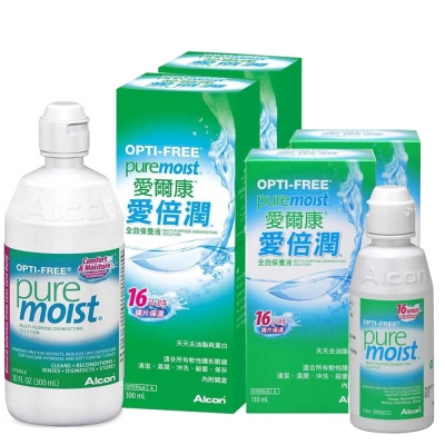 愛爾康 愛倍潤全效保養液 Alcon PureMoist 300mlX2+118mlX2