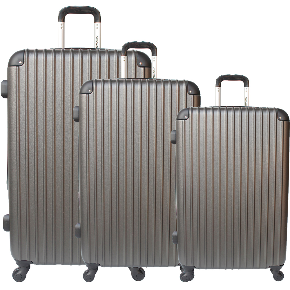 YC Eason 超值流線型三件組ABS可加大海關鎖硬殼行李箱 雅痞灰