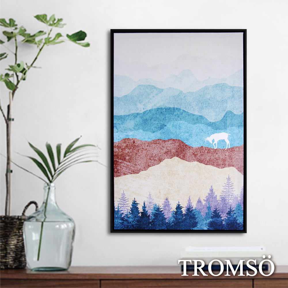 5折出清-TROMSO北歐時代風尚有框畫-麋鹿山境A40*60cm